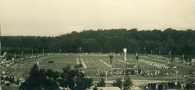 Opening Ceremony Under Swastika Flags
