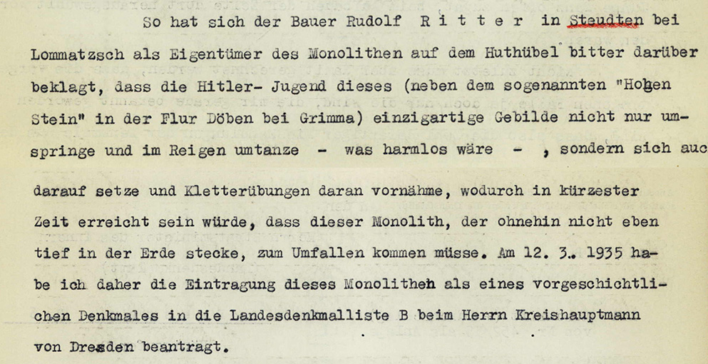 Der Menhir als HJ-Kletterstein
