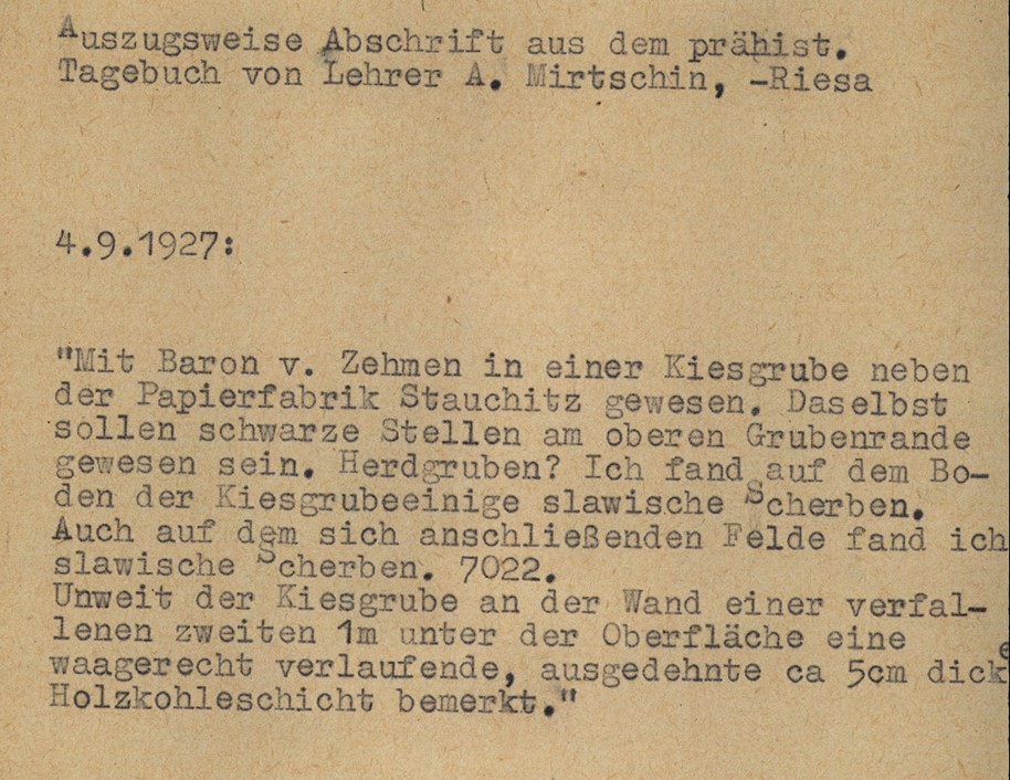 Entdeckung des Fundplatzes